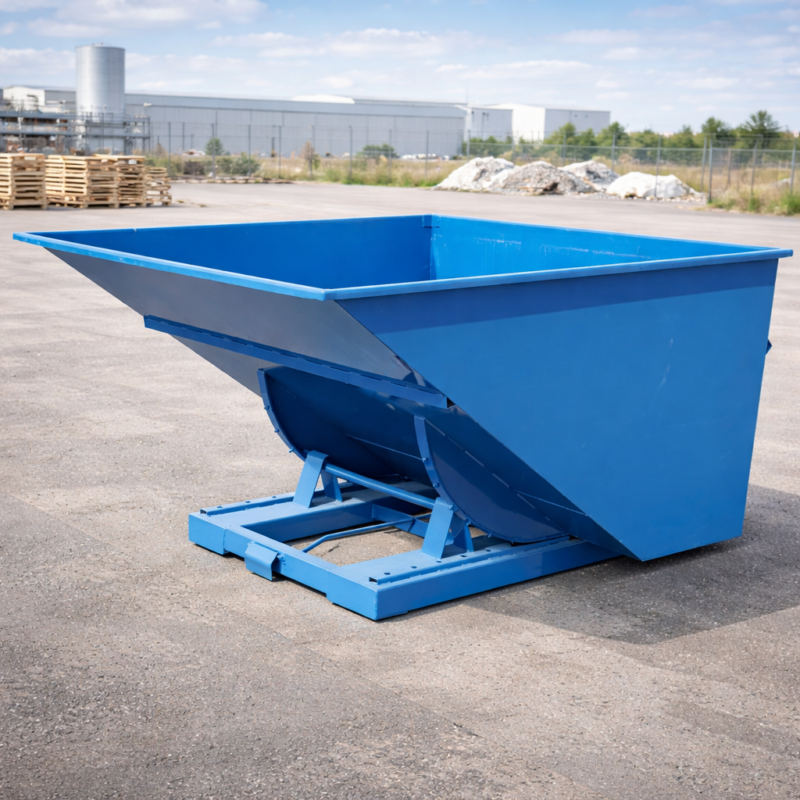 Benne industrielle basculante pour collecte et transport de déchets industriels