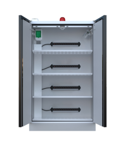 Armoire de charge batterie lithium-ion avec centrale d’alarme industrielle